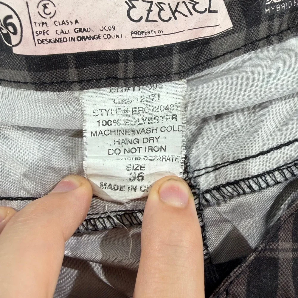 Ezekiel Aersa Hybrid Board Shorts Brown Plaid 36 Mens Quick Dry Casual